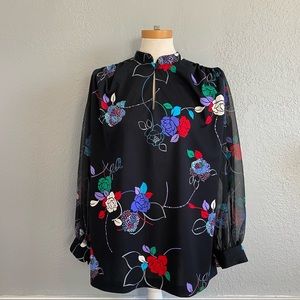 VINTAGE 70’s JODY CALIFORNIA KEYHOLE BLOUSE